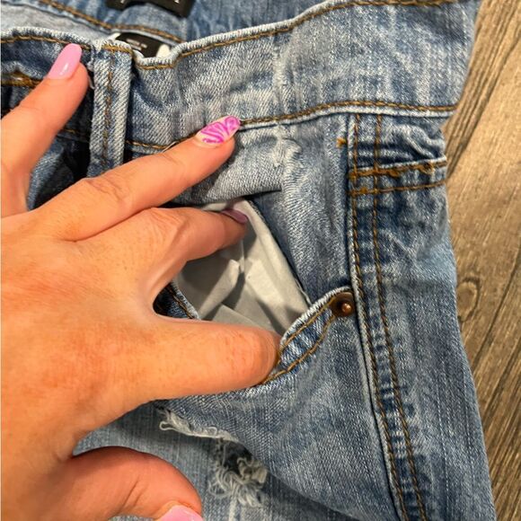 Metaphor Straight Leg Light Wash Distressed Jeans Size 2 - Picture 10 of 10